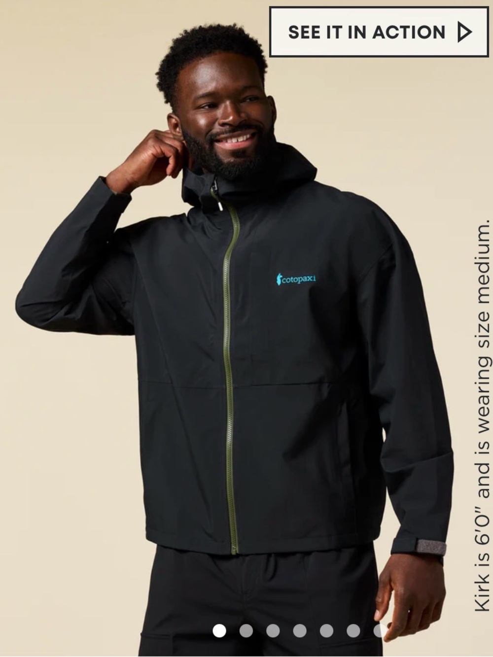 Cotopaxi Cielo Rain Jacket Men's Hooded Windbreaker Black Medium NWT